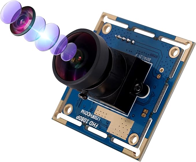 G 100fps USB Camera Module 1080P Fisheye Webcam, 2MP FHD CMOS OV2710 Webcam Speed, Built-in Web Camera, Mac, Raspberry Pi