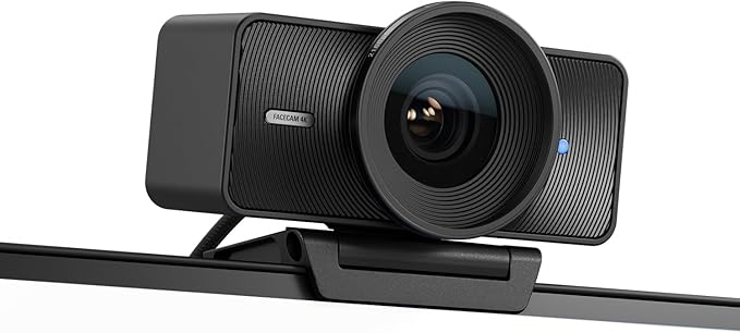 Elgato Facecam 4K - 4K60 Studio Webcam, DSLR-Comparable Control, Cinematic Effects, 49 mm Lens Filter, HDR, Uncompressed Video, Optimised Focus Area, USB-C for PC & Mac