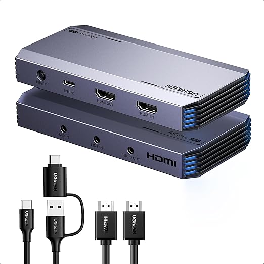 UGREEN Video Capture Card, HDMI Capture Card, USB 3.0 Capture Card 4K HDMI Loop-Out, 4K60Hz / 2K144Hz Video Game Capture for Streaming, Works with PS5/Switch/Switch2/Camera/PC/Mac Mini 4