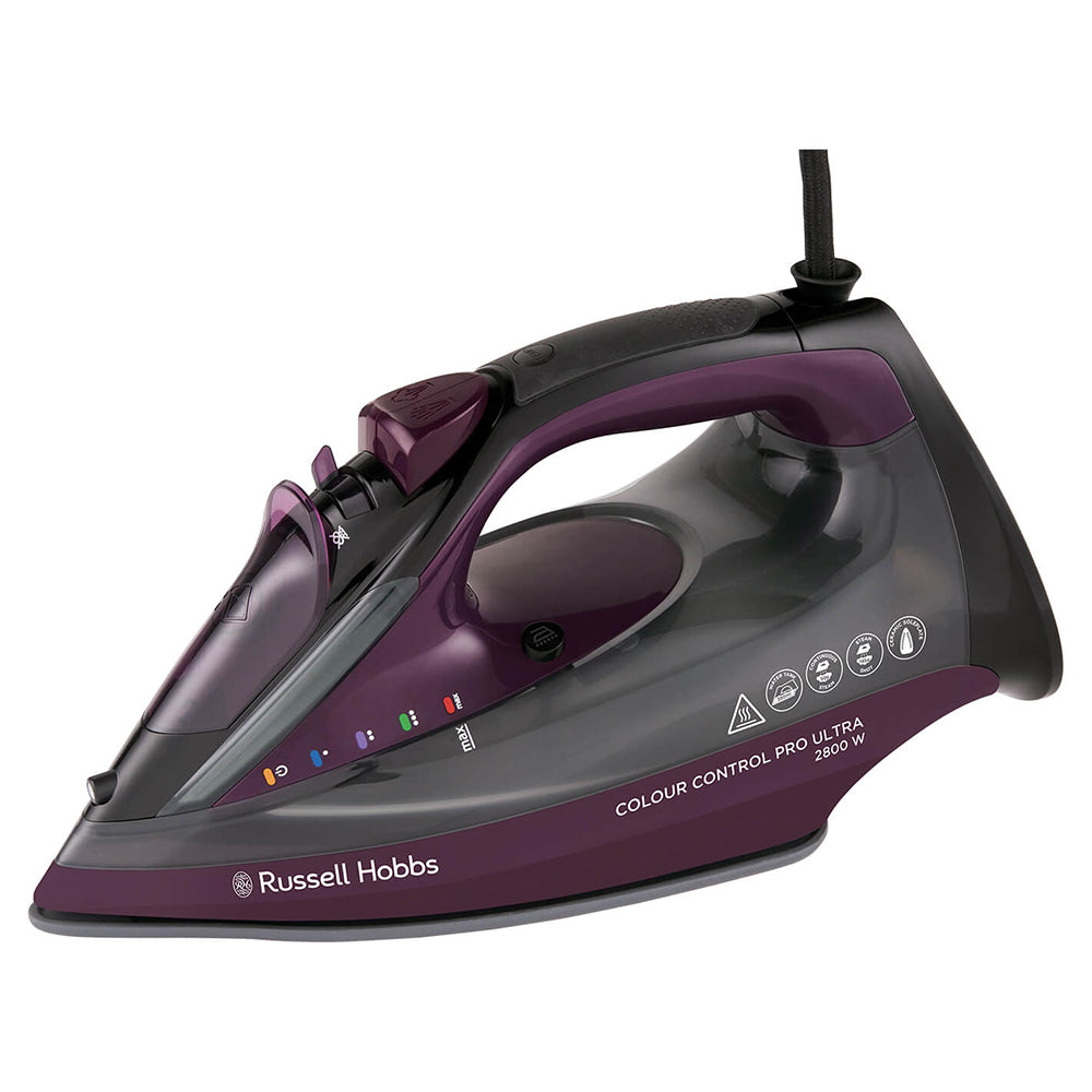 Russell Hobbs Colour Control Pro Ultra Steam Iron - Black and Purple | 27281