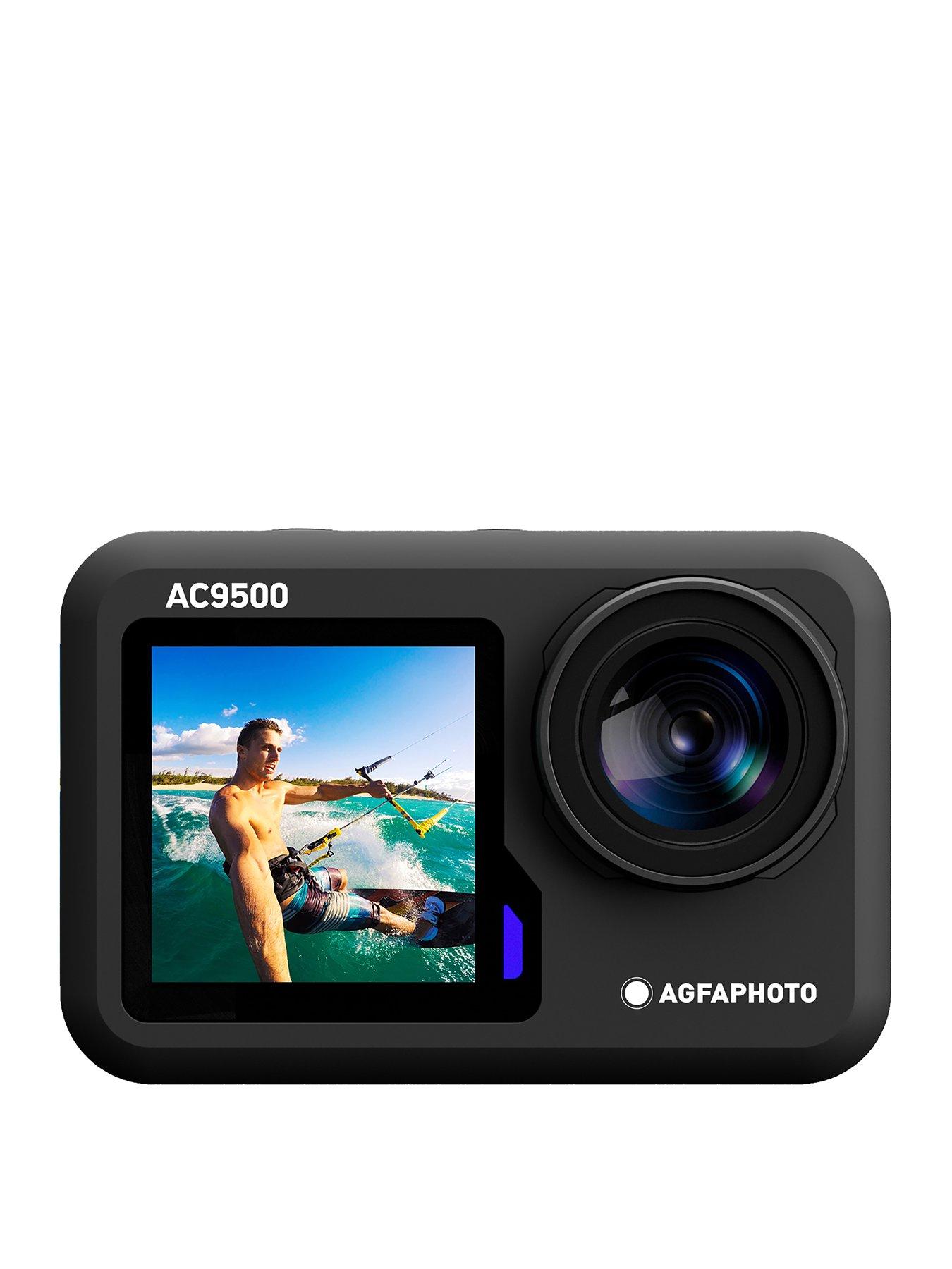 AGFA Photo AC9500 Caméra Sportive Waterproof - Vidéos 4K at 30FPS, Photos 16 Mpixels, Double Ecran, Grand Angle 170°, Stabilisation Anti-Vibration, WiFi - Black