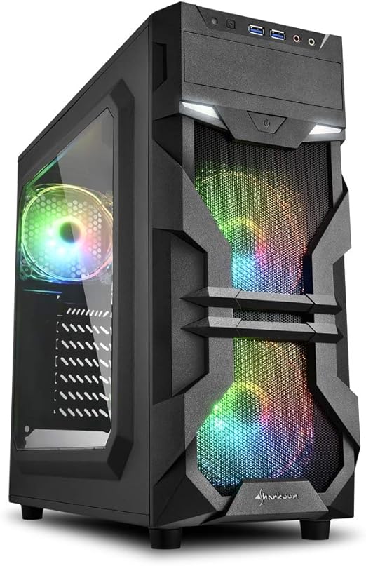 Sharkoon VG7-W RGB Black Mid Tower Case (M-ITX/M-ATX/ATX),4044951026869