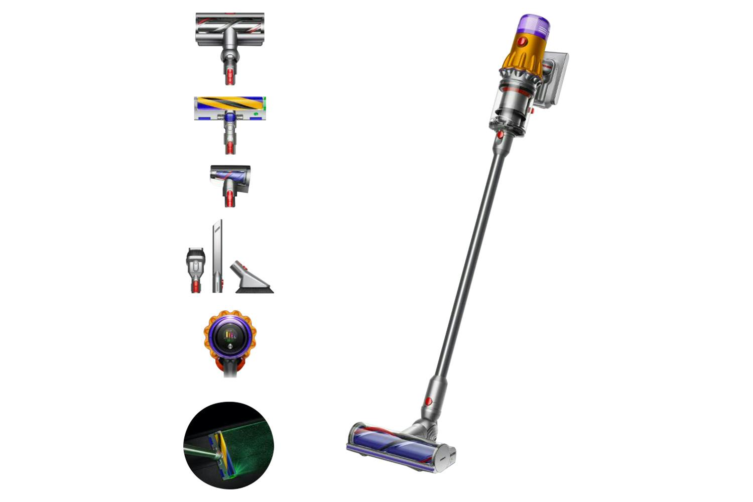 Dyson V12 47052101, Absolute Cordless Vacuum Cleaner, Nickel & Yellow | Soundstore