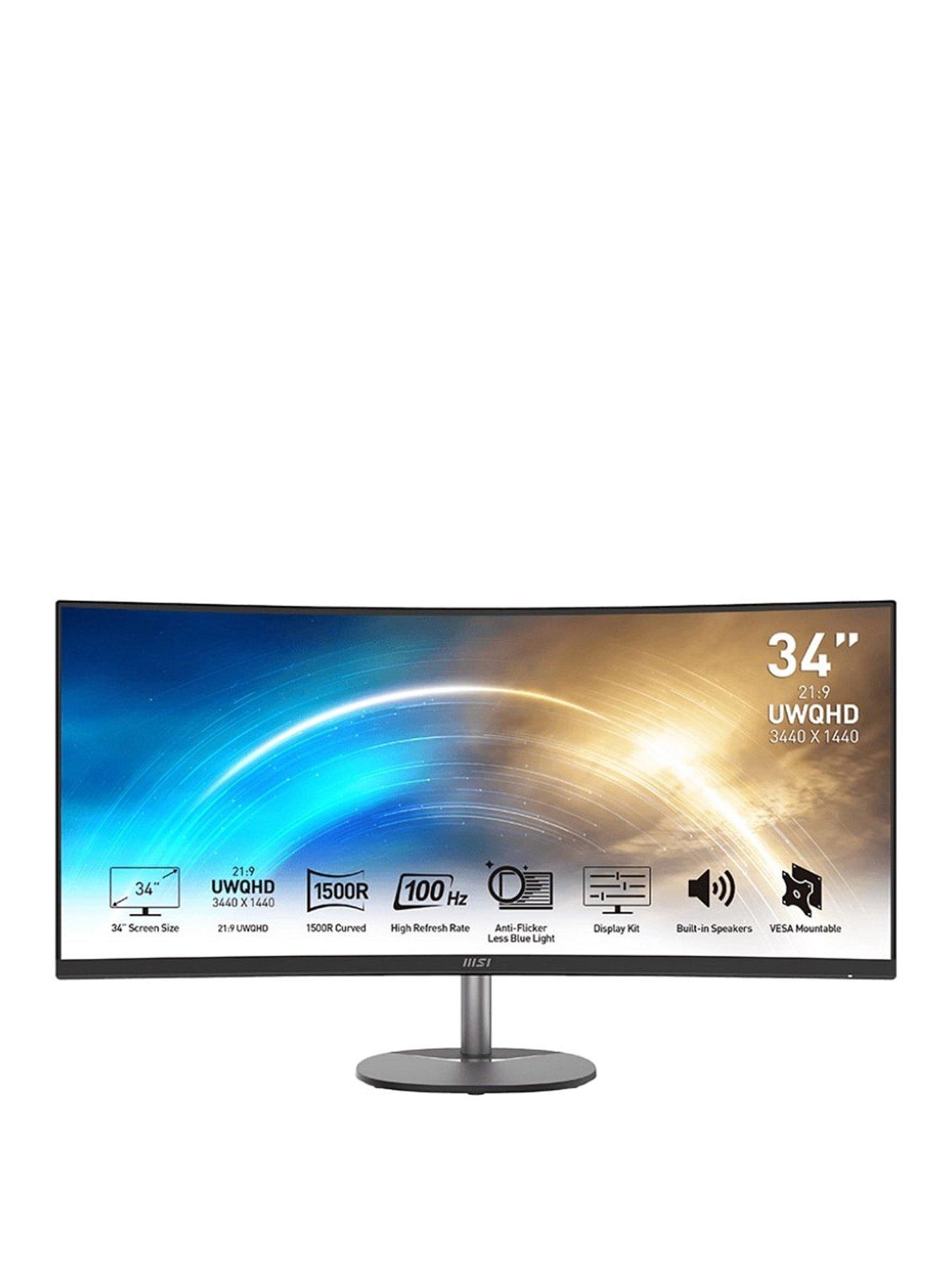 PRO MP341CQ 34-inch, Quad HD, 100Hz, AMD Freesync, Curved Gaming Monitor with Built-in Speakers
