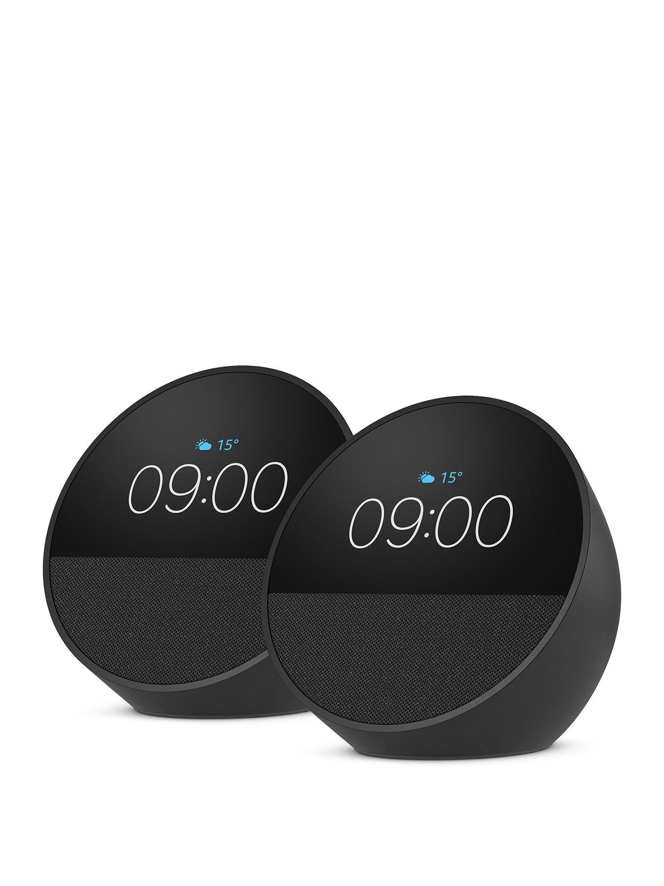 Amazon Echo Spot Alarm Clock with Alexa - 2 Pack, Black