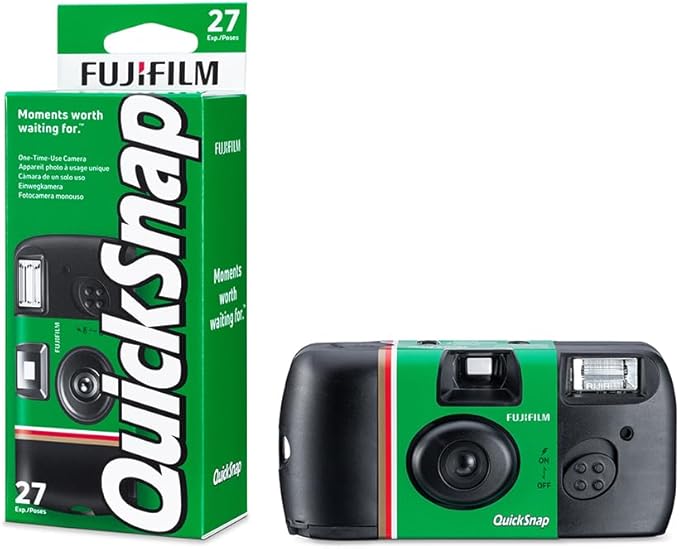 Fujifilm Quicksnap 27 exposure, FUJICOLOR 400 ISO speed film camera, with Built-in flash