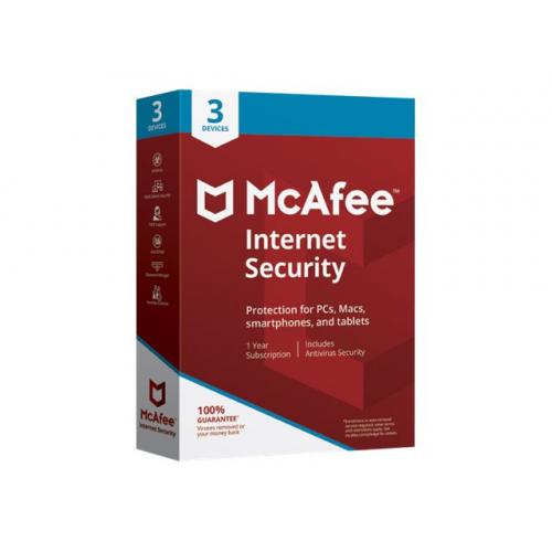 McAfee Internet Security 1 Year - 3 Devices | 72-MIS00UNR3RAA