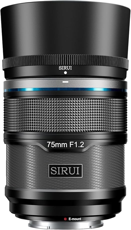 SIRUI Auto Focus Lens F1.2 for 75mm Telephoto Lens APS-C A5, A6, FX30, ZV-E10 (E Mount, Black)