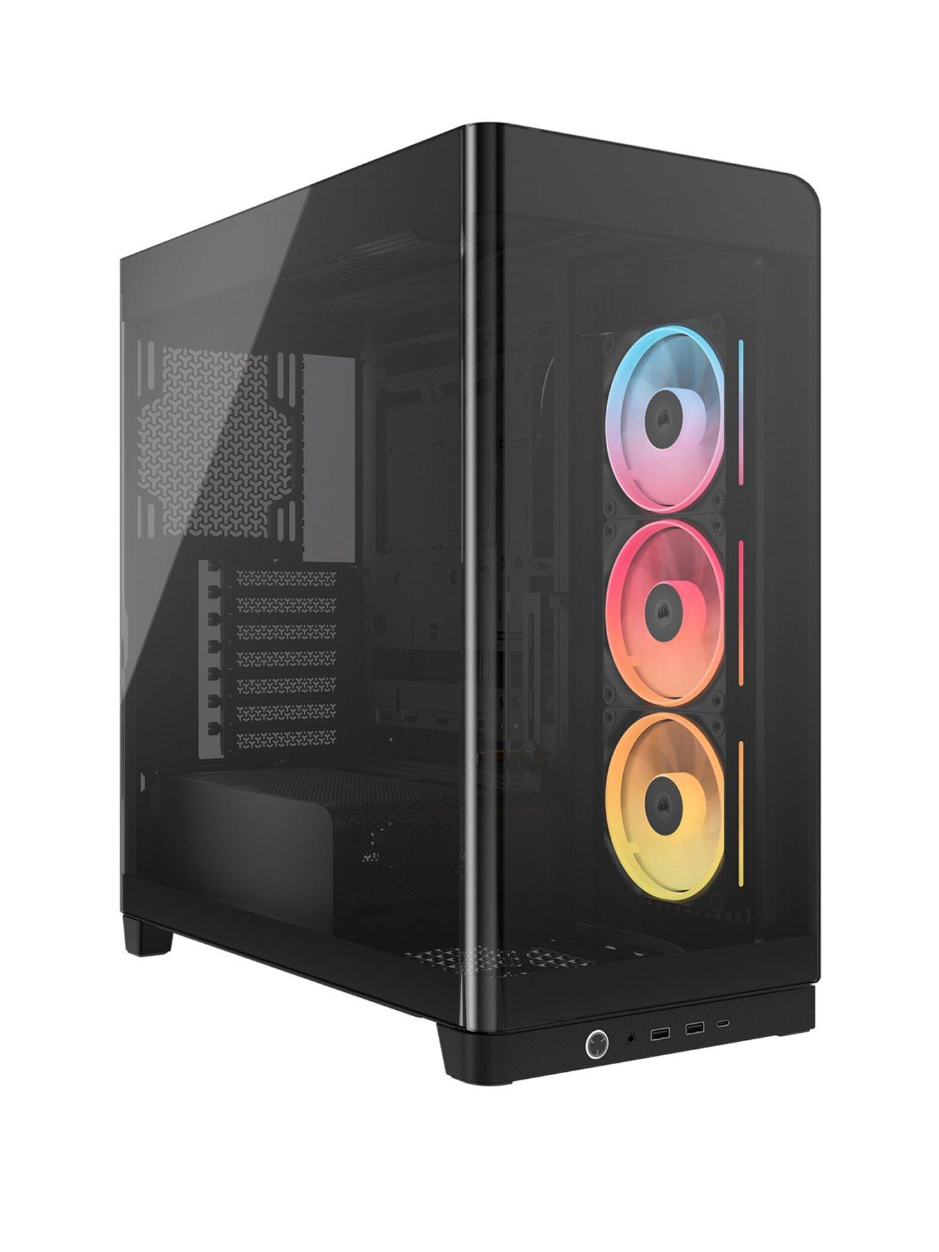 Corsair Frame 4500X RS-R ARGB Panoramic Glass Mid-Tower PC Case - InfiniRail Fan Mounting System, Fits Two 360mm Radiators, GPU Anti-Sag, Includes 3x RS120R RGB LINK Fans - Black