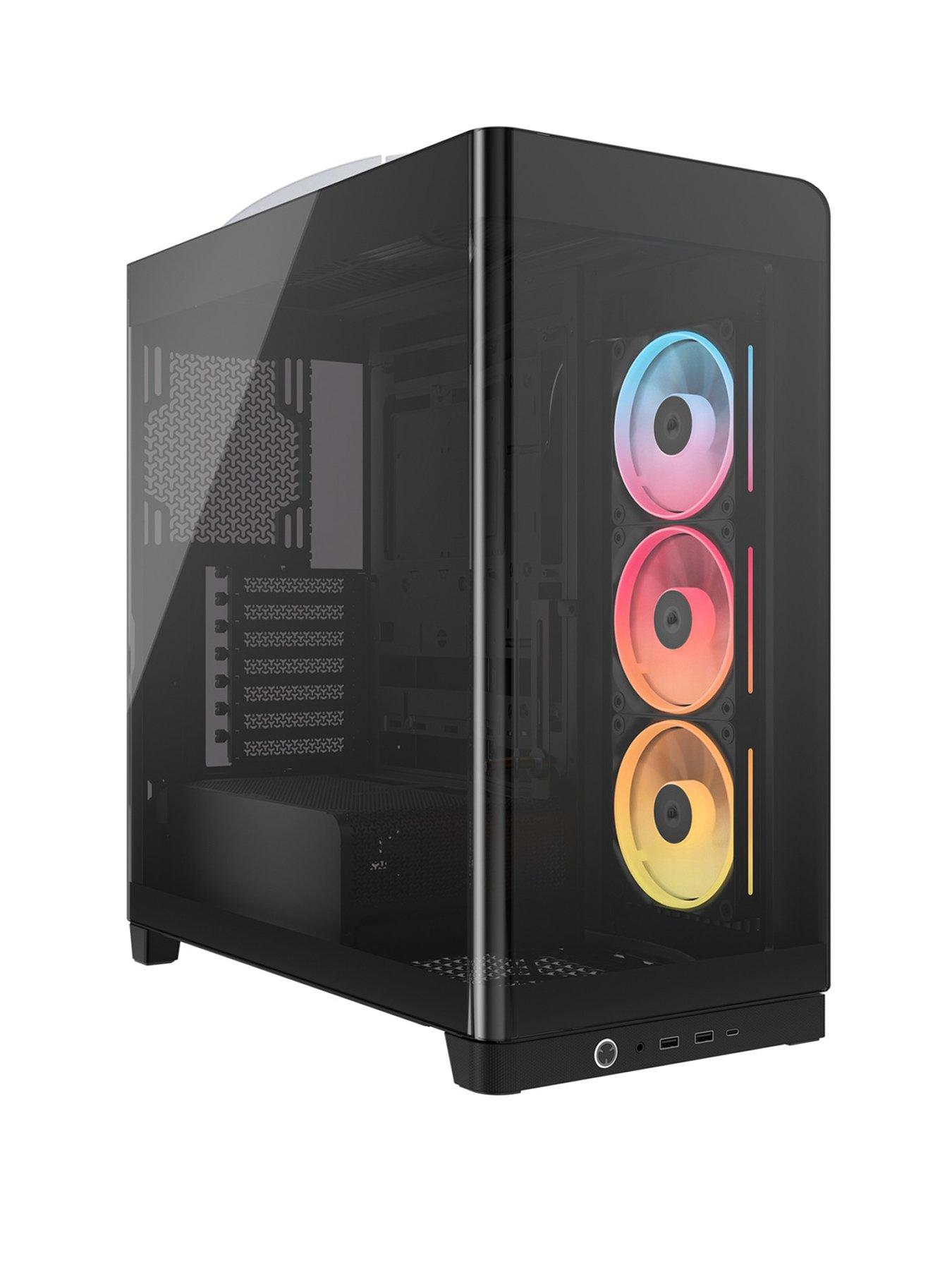 Corsair Frame 4500X LX-R RGB LINK Panoramic Glass Mid-Tower PC Case - InfiniRail Fan Mounting System, Fits Two 360mm Radiators, GPU Anti-Sag, Includes 3x LX120R RGB LINK Fans - Black