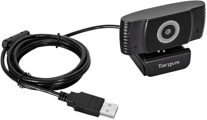Targus AVC042GL Webcam Plus - Full HD 1080p Webcam with Auto Focus (with Protective Case) Integrated Noise Reduction