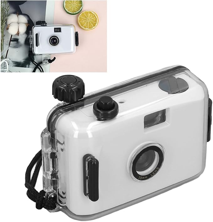 Retro Film Camera 35 mm Reusable Waterproof Camera for Birthday and Wedding Black White