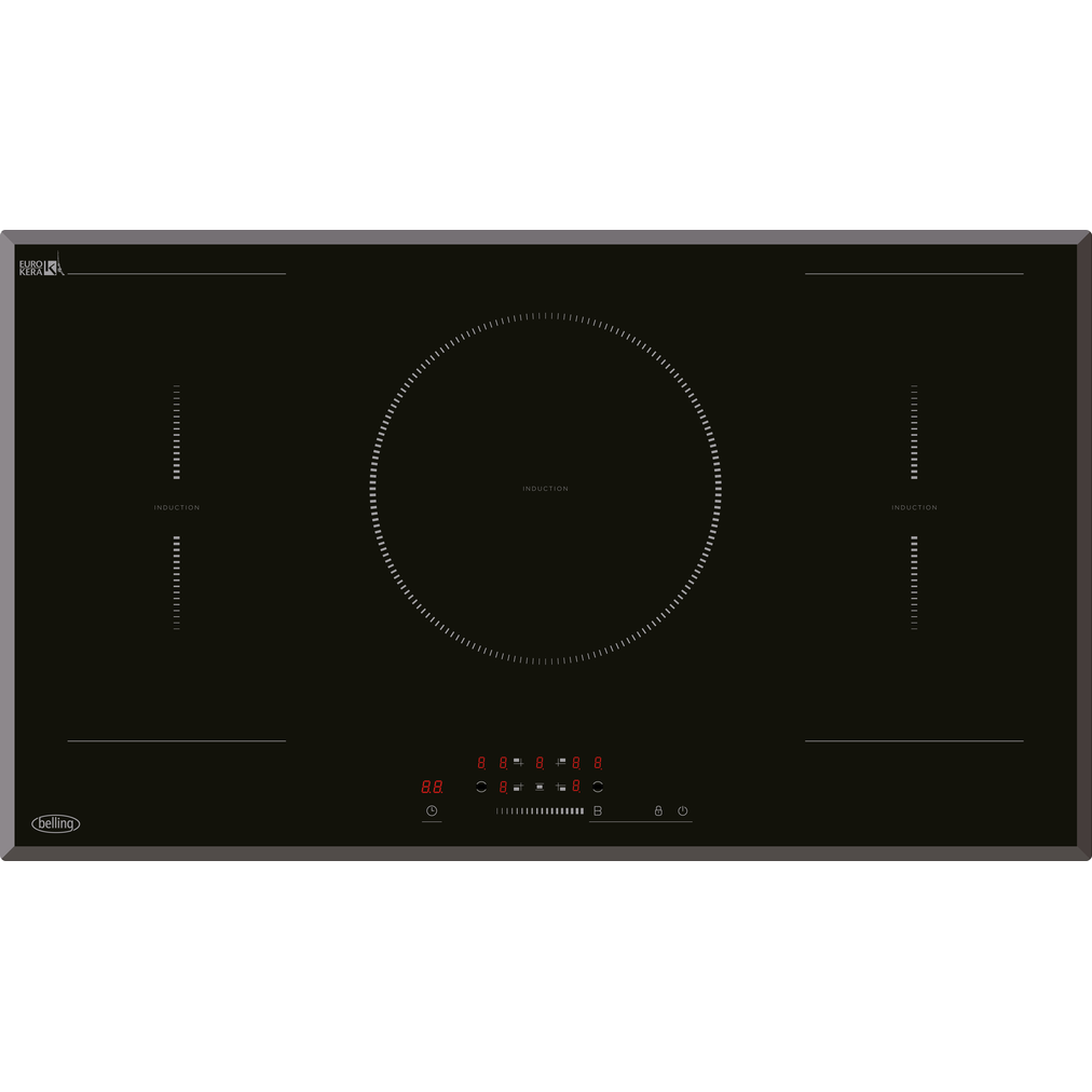Belling 90cm 5 Zone Induction Hob | Black