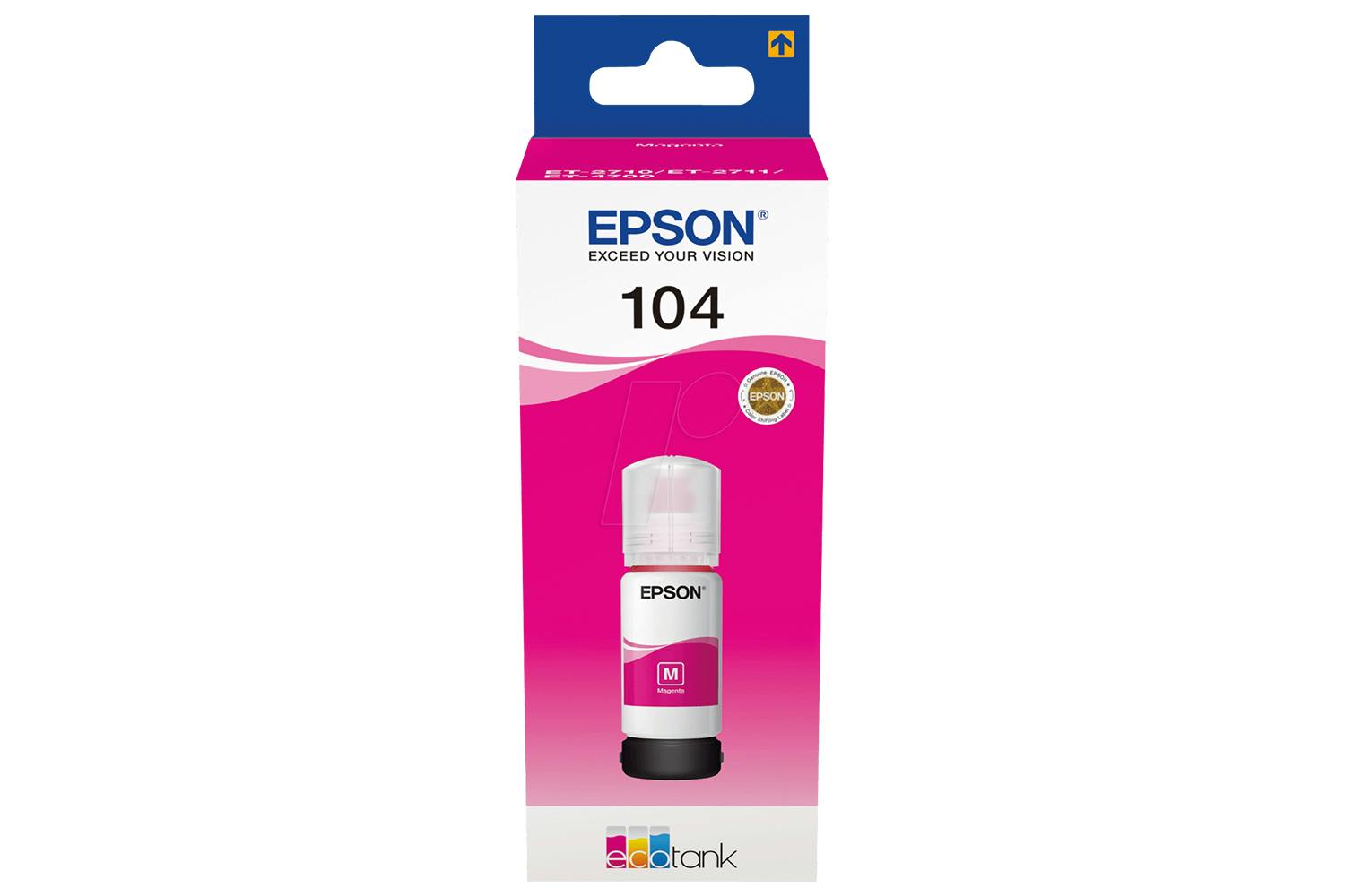 Epson 104 C13T00P340, EcoTank 65ml, 7500 Page Yield, Printer Ink, Magenta | Soundstore
