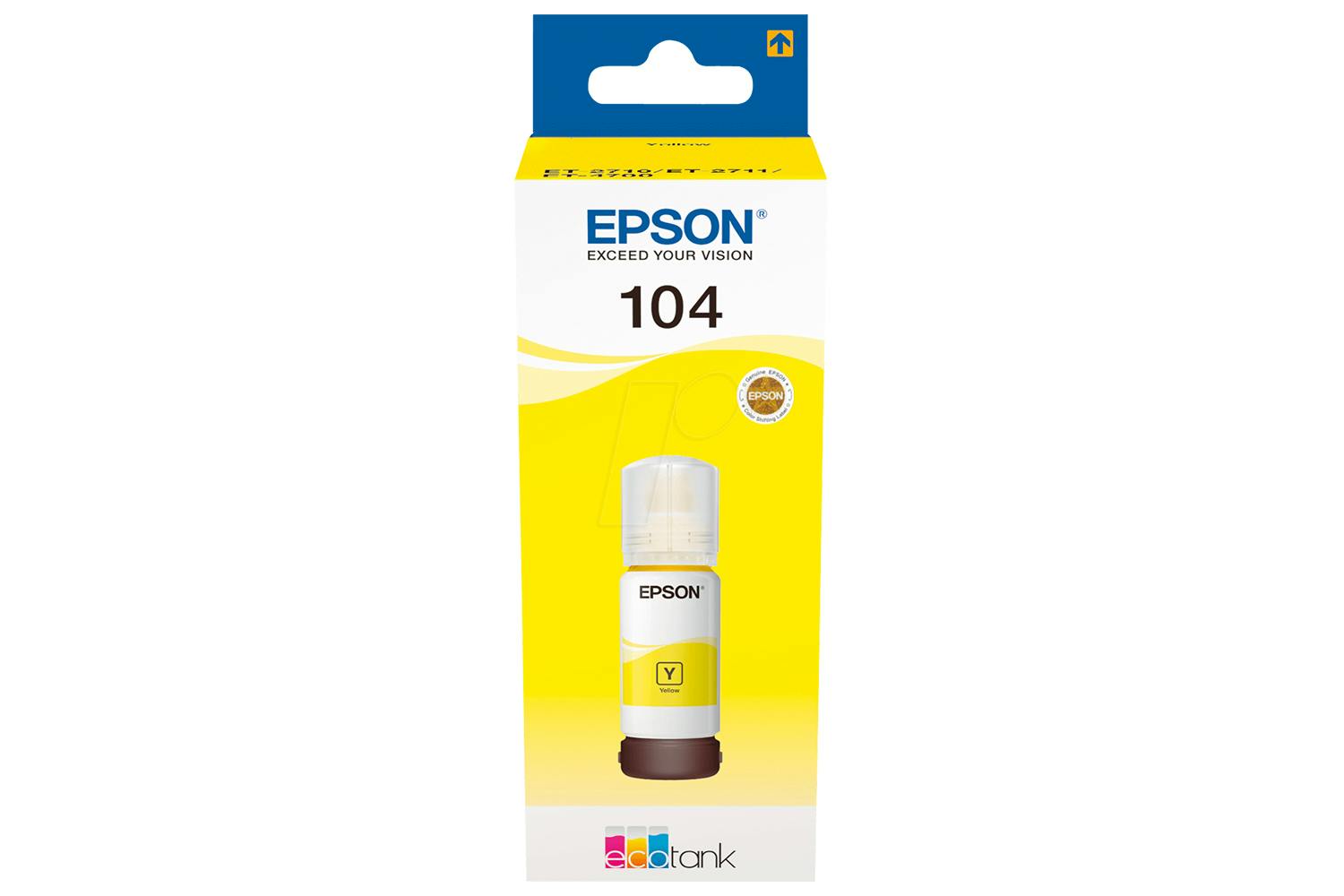 Epson 104 C13T00P440, 65ml, 7500 Page Yield, EcoTank Printer Ink, Yellow | Soundstore