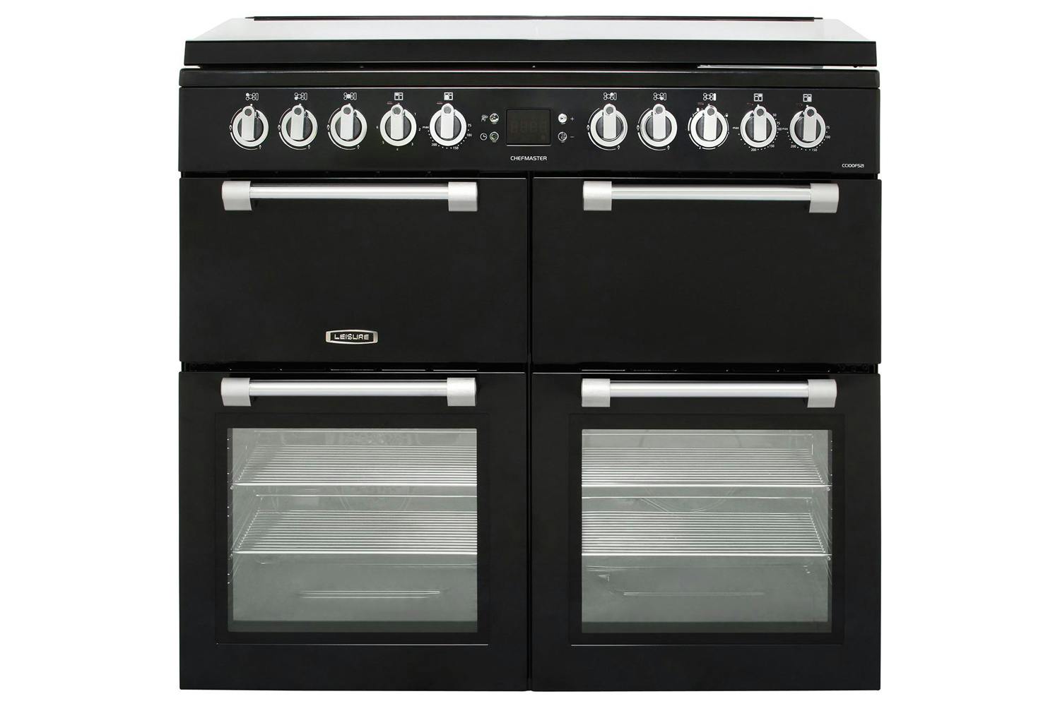 Chefmaster CC100F521K, 100CM, Dual Fuel Range Cooker with Lid, Black | Soundstore