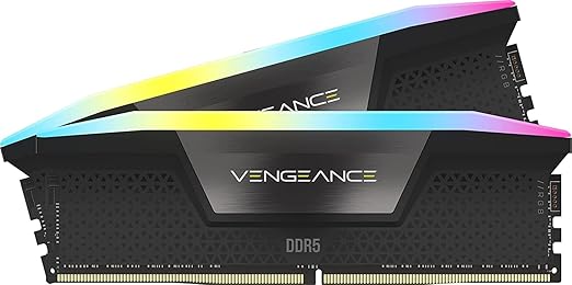 Corsair VENGEANCE RGB DDR5 RAM 32GB (2x16GB) 6000MHz CL36 Intel XMP iCUE Compatible Computer Memory - Black (CMH32GX5M2E6000C36)