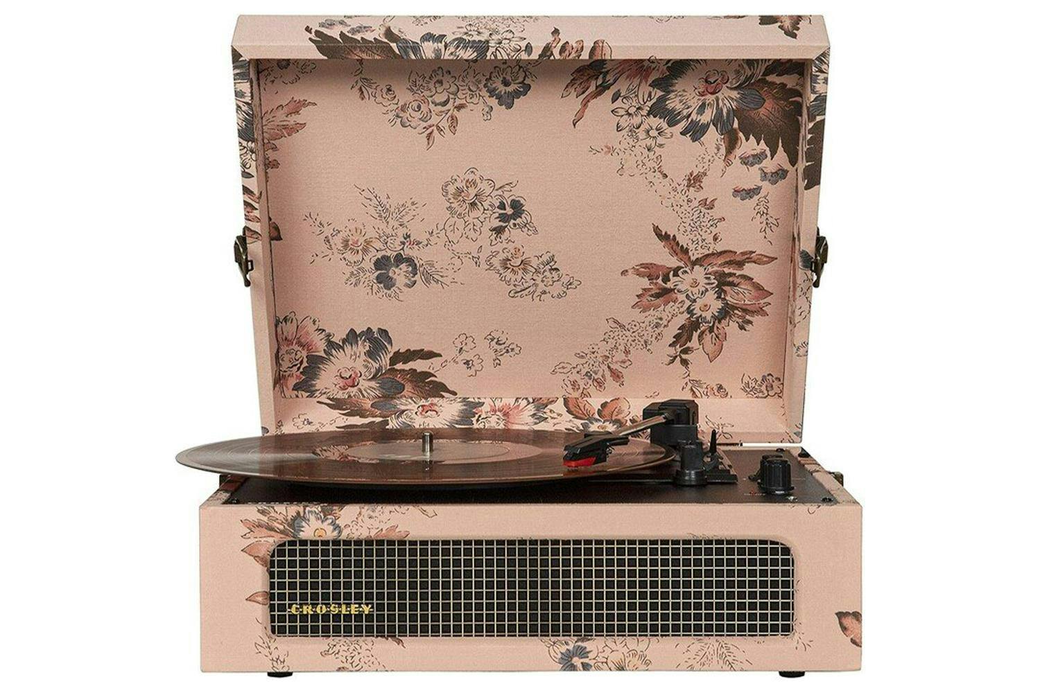 Crosley Voyager | Floral Turntable | Wood, Plastic, Metal