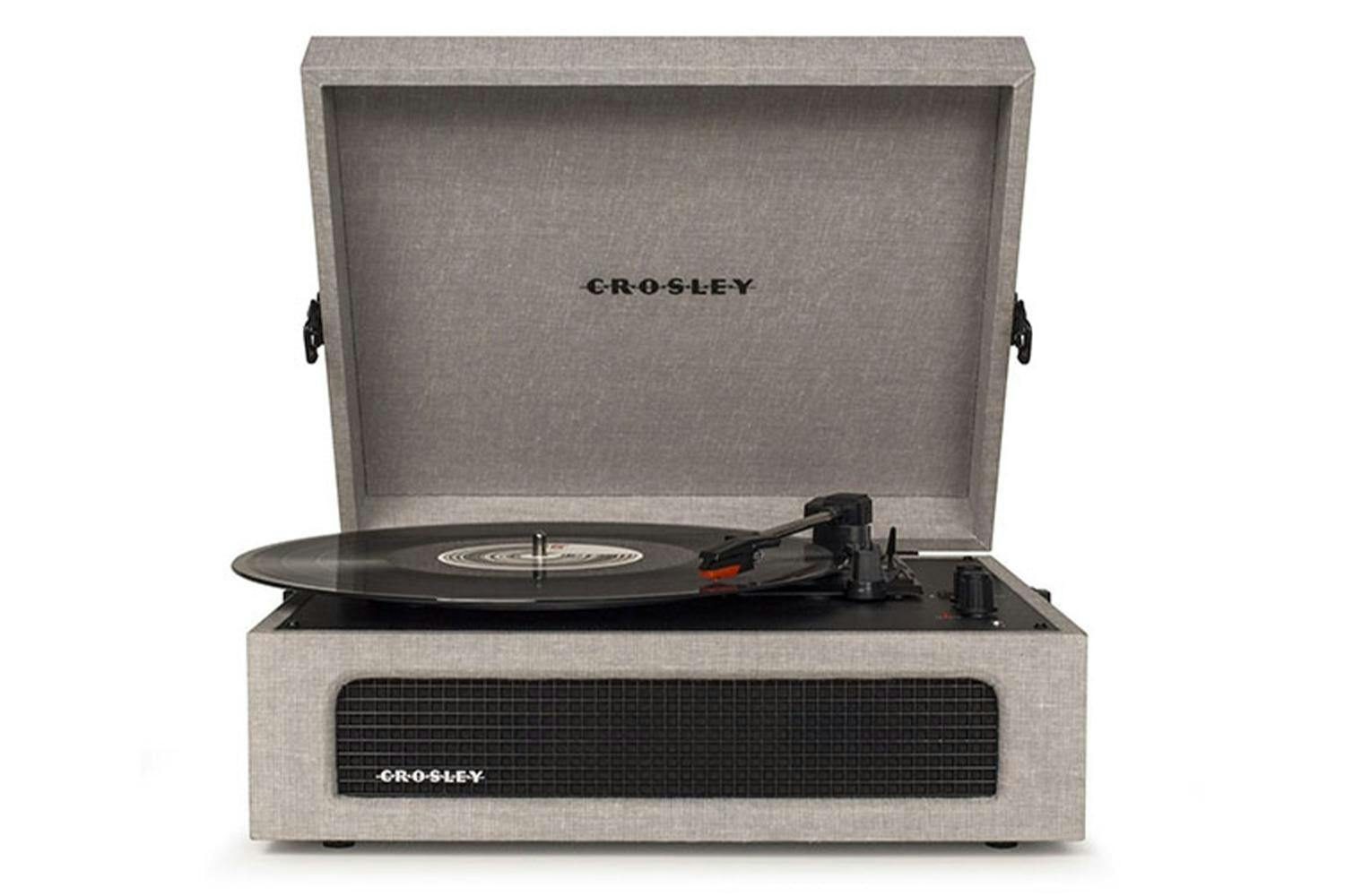 Crosley Voyager Record Player | Grey | Linen Fabric