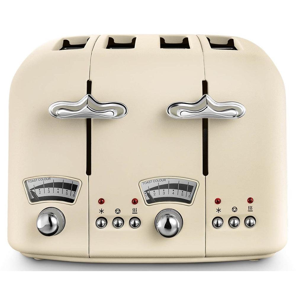 DeLonghi Argento Flora 1800W 4 Slice Toaster - Beige | CT04.BG