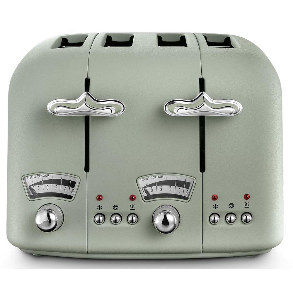 DeLonghi Argento Flora 1800W 4 Slice Toaster - Green | CT04.GR