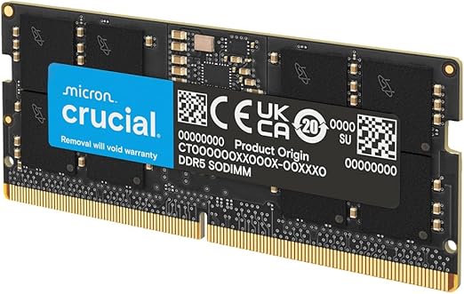 Crucial DDR5 RAM 16GB 5600MHz SODIMM, Laptop Computer Memory, Mini PC, High Performance RAM (or 5200MHz, 4800MHz), CL46 - CT16G56C46S5