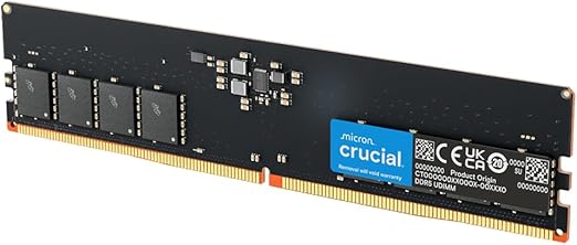 Crucial DDR5 RAM 16GB 5600MHz, Desktop Computer Memory, High Performance RAM (or 5200MHz, 4800MHz), CL46 - CT16G56C46U5