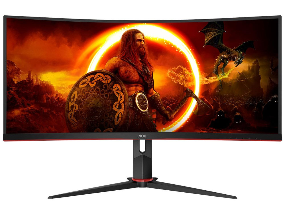 AOC 34" WQHD Curved Ultrawide Monitor 180HZ | CU34G2XP/BK