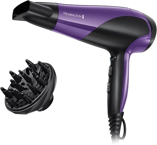 Remington Ionic Conditioning Hair Dryer for Frizz Free Styling with Diffuser and Concentrator Attachments, 2200 W - D3190