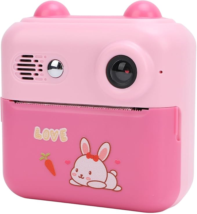 Instant Print Camera for Kids, 50MP 1080P 16x Digital Zoom Kids Camera Instant Print with 2.4 Inch Screen, Digital Video Cameras for Toddler Girls Boys (Pink)
