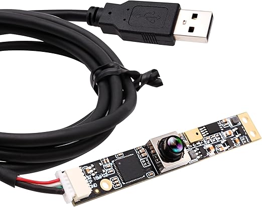 ELP 16MP USB Camera Module Auto Focus USB Camera with Microphone, Wide Angle Lens with 100 Degree No Distortion Webcam, USB2.0 Mini Embedded Module Camera for Eye Tracking and Face Recognition
