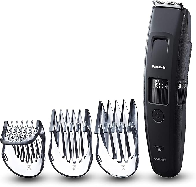 Panasonic ER-GB86 Wet & Dry Electric Beard Trimmer for Men, Rechargeable Mens Grooming Kit, Sharp & Durable Blades, 58 Cutting Lengths From 0.5mm to 30mm, 3 Attachments, Long beards
