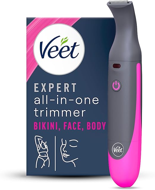 Veet Expert Intimate All-In-One Trimmer - Women's Hair Trimmer & Intimate Shaver for Face, Eyebrows, Intimate Area & Armpits - Gentle Razor with Precision Attachment for Women - Waterproof