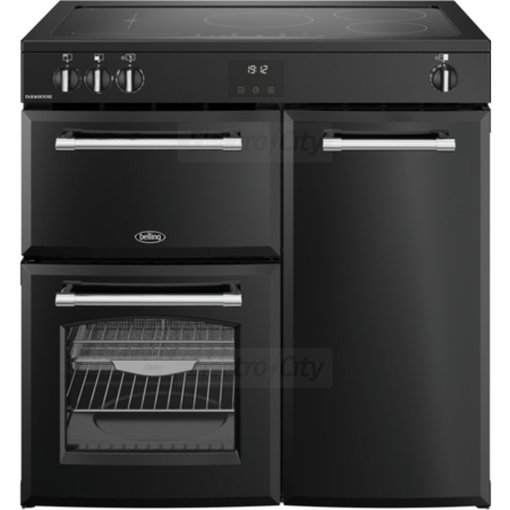 Belling Farmhouse 90cm Induction Range Cooker | Black