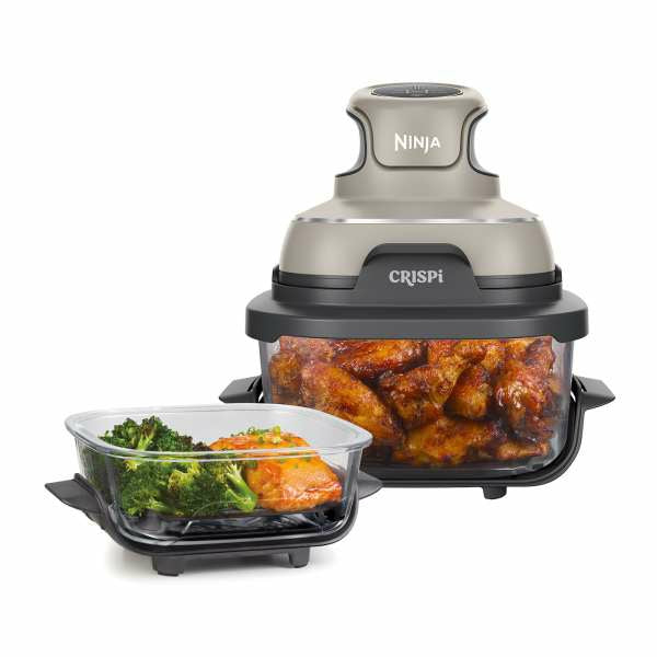 Ninja Crispi 4-in-1 Portable Glass Air Fryer | FN101UKST | Stone