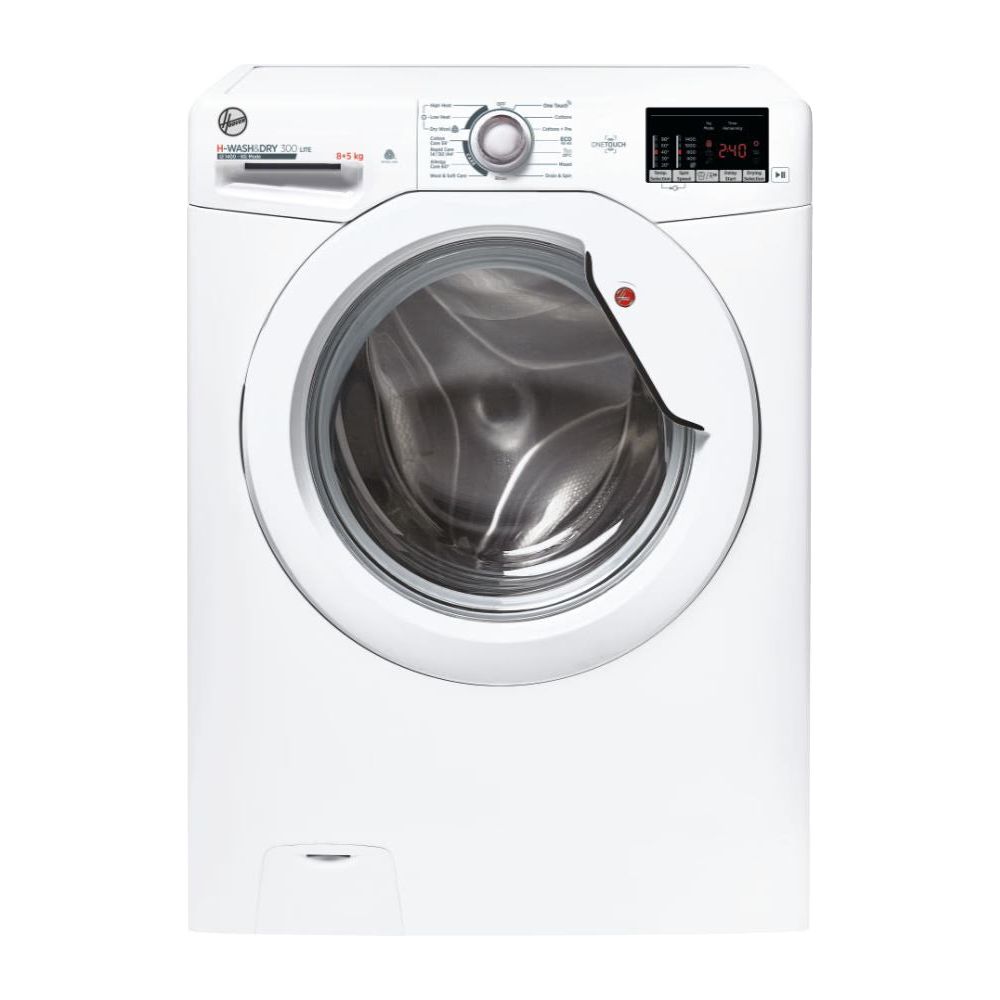 Hoover H-Wash & Dry 300 Lite 8KG/5KG 1400RPM Freestanding Washer Dryer - White | H3D 4852DE/1-80