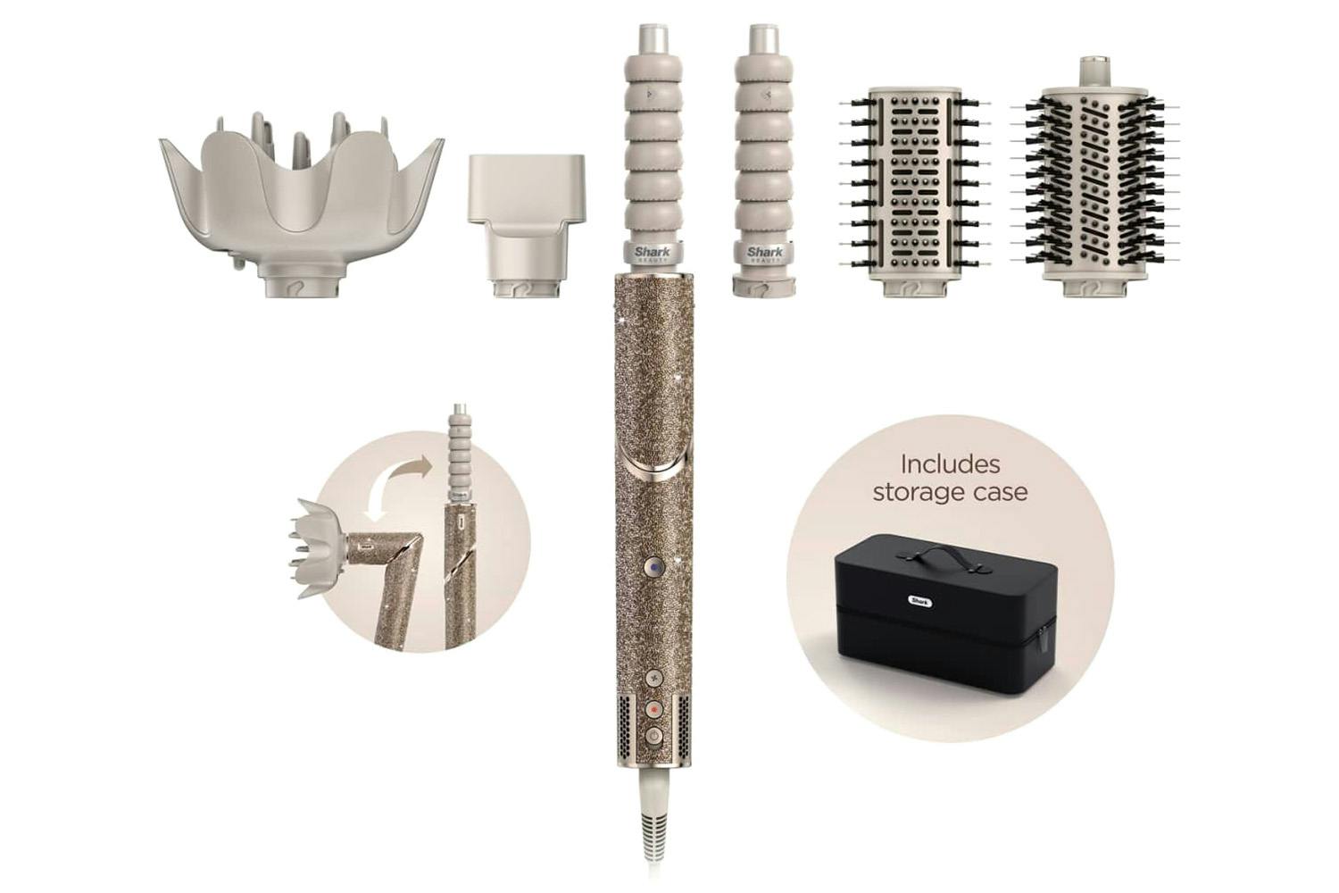 Shark FlexStyle 5-in-1 Air Styler & Hair Dryer Gift Set | HD446JSUK | Champagne Sparkle