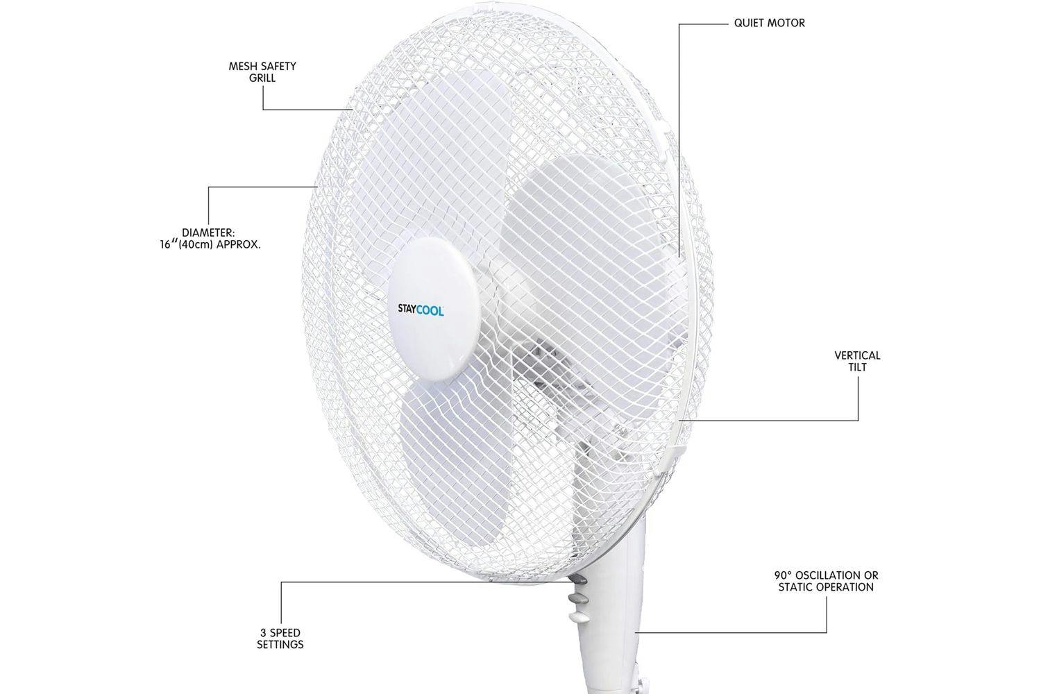 Staycool | 16" Desk Fan | White