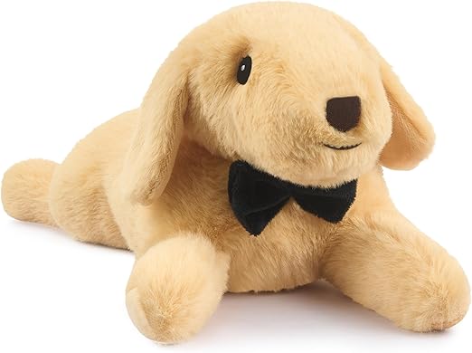 Dreamegg Heated Animal with Ceramic Balls for Microwave - Warm Cuddly Toy for Children and Adults, Heat Cushion Toy with Dog Plush, Machine Washable, Baby Gift for Girls and Boys, 33 cm