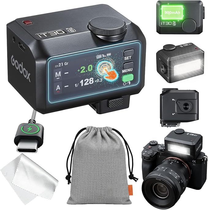 GODOX IT30PRO S Camera Flash, IT30 PRO S Mini Flashes, TTL HSS 1/8000s Flash, Compatible with Sony Alpha A9 III a7III a7CII a7IV a7C a7RV a7 a7SIII a6700 a6400 a6600 ZV-E10 II ZV1 a6100 00 (Black)