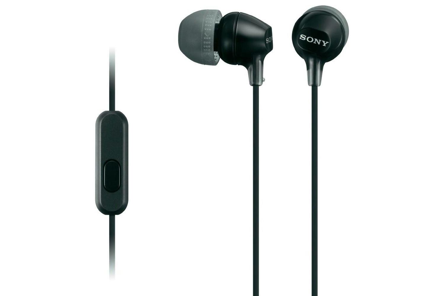 Sony In-Ear Wired Headphones with Silicon Earbuds - Black | MDREX15APBCE7