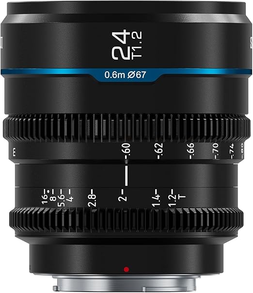 SIRUI Night Walker 24 mm Cine Lens with Manual Focus, T1.2 Large Aperture Lens and S35 Frame Prime Lens for X Mount Cameras, for X-H2/H2S, XT-4, XT-3, X-S10, X-S20 (MS24X-B, Black)