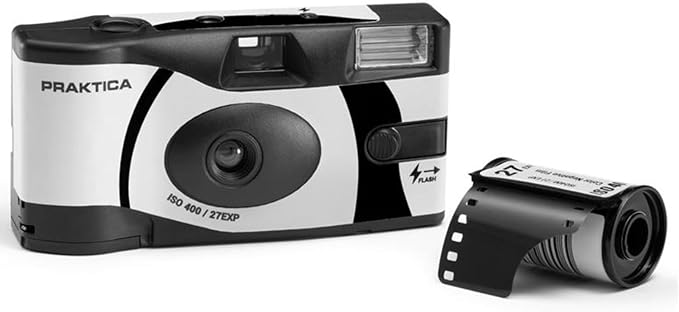 Praktica Disposable Camera, 27 Shots, Black and White Film for Weddings, Gatherings, Travel and More