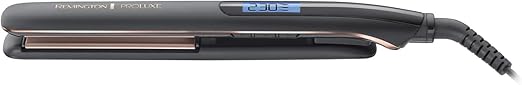 Remington Proluxe Ceramic Hair Straightener with Intelligent OPTIheat technology for heat where it matters - Pro+ setting at 185°C for healthier styling, 9 variable settings 150-230°C, S9100B