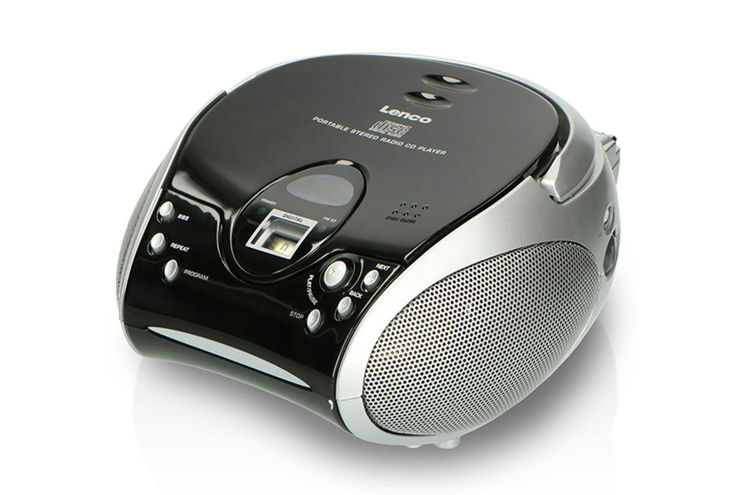 Lenco | Black/silver | Portable FM Radio With CD | Compact Size