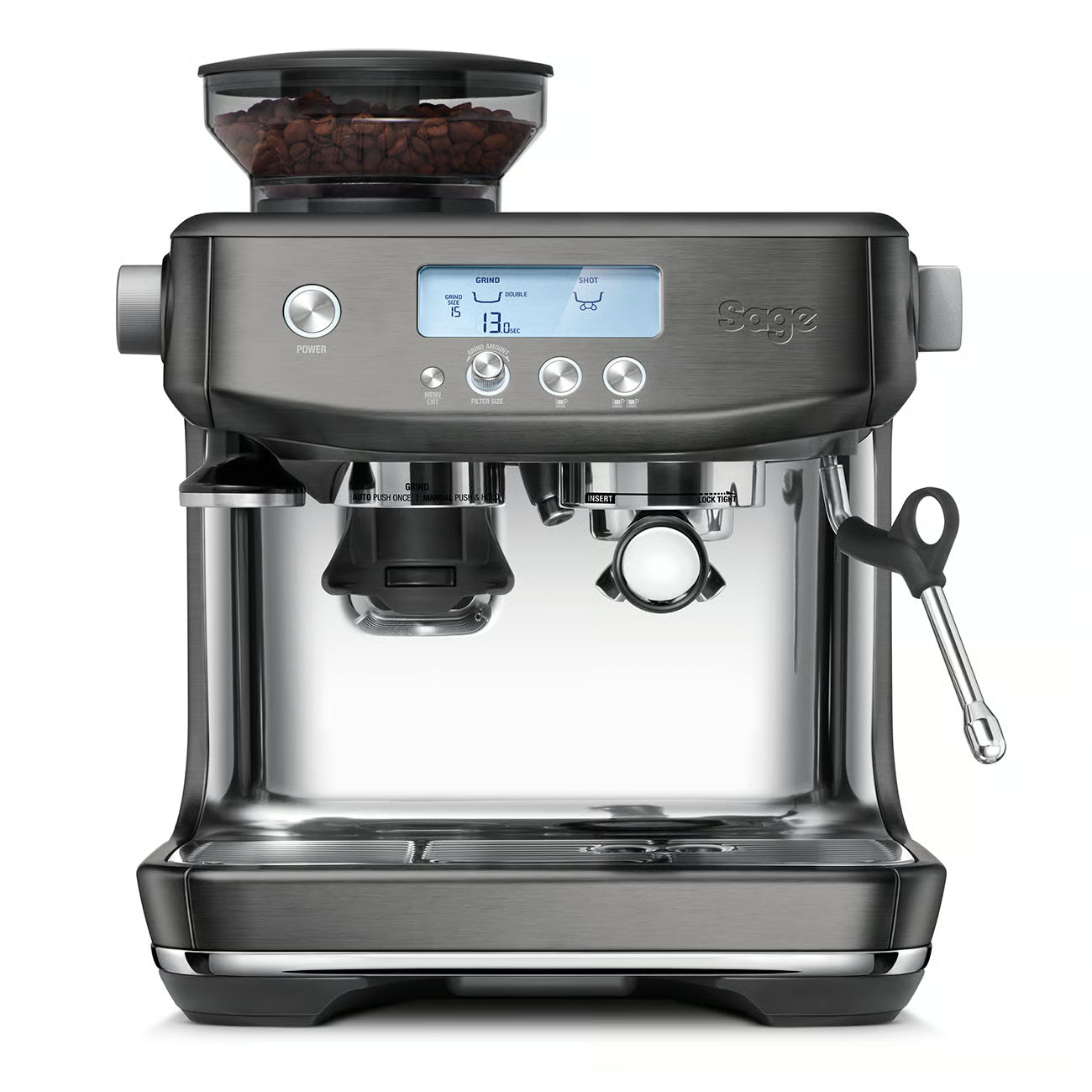 Sage Barista Pro Automatic Coffee Machine | Black Stainless Steel