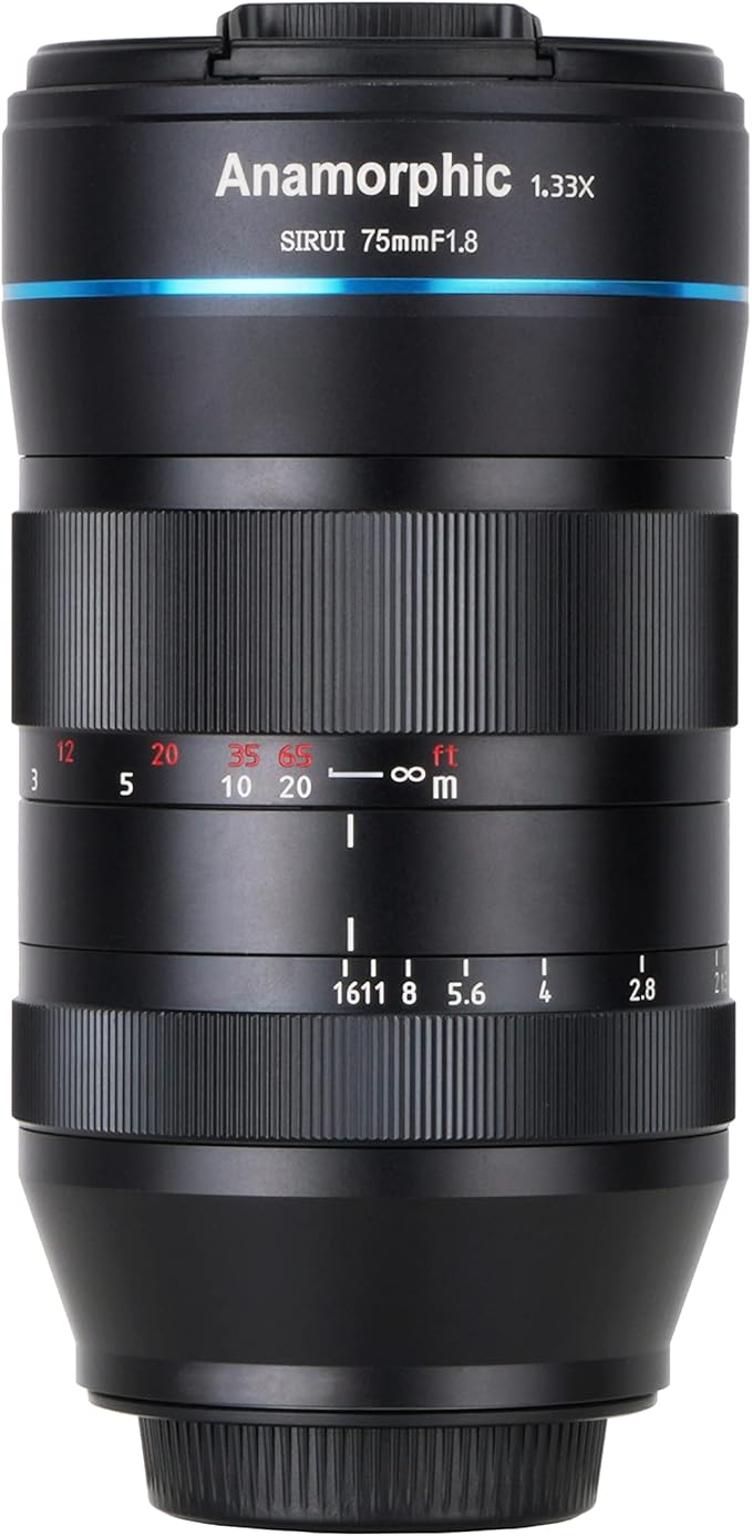 SIRUI 75mm F1.8 1.33X S35 Anamorphic Cine Lens (L Mount) for S5 / S1 / Sigma fp