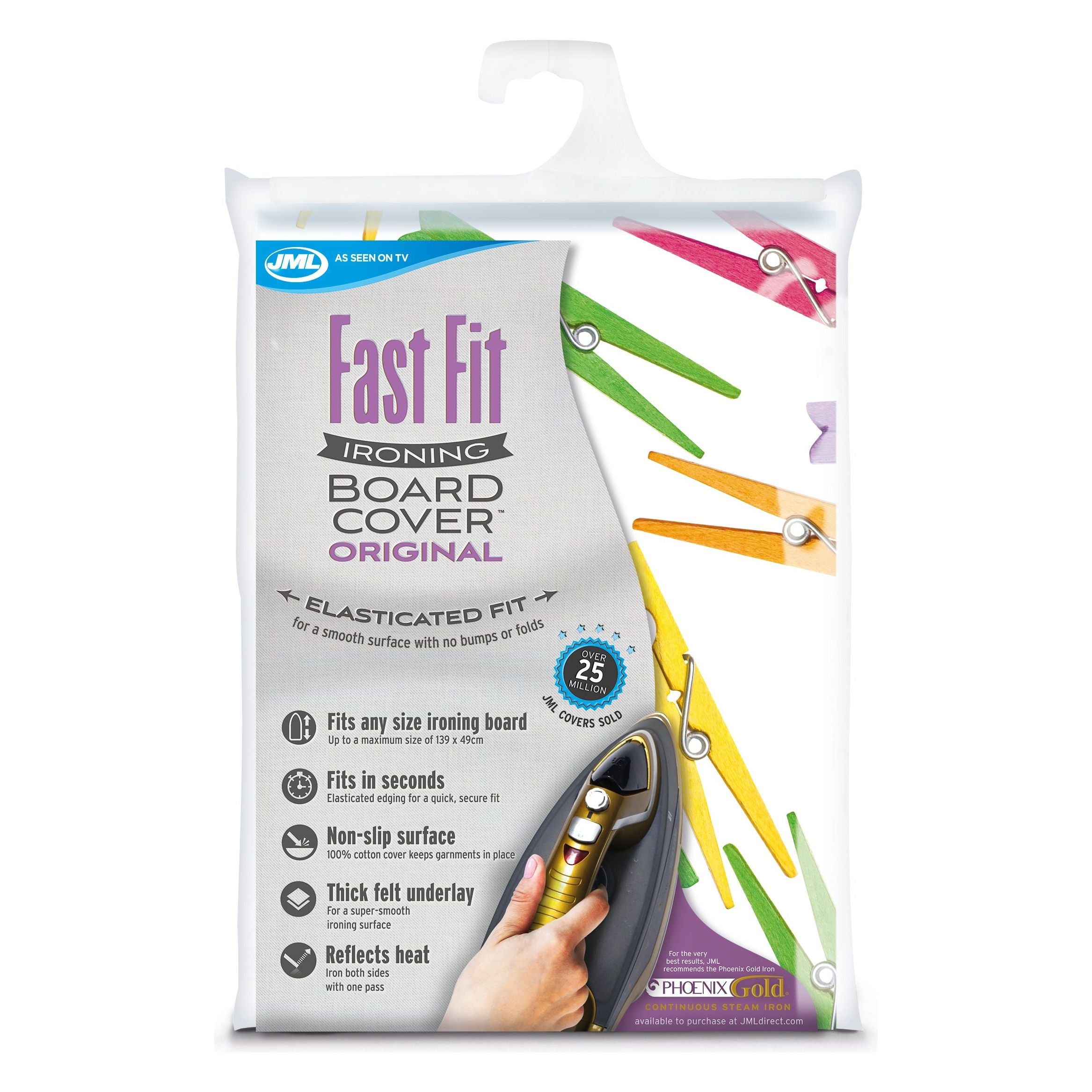 JML Fast Fit Elasticated Ironing Board Cover - Multicolour | V0975