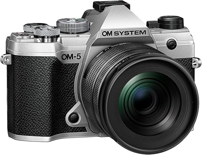 OM SYSTEM OM-5 Micro Four Thirds System Camera incl. lens M.Zuiko Digital ED 12-45mm PRO, 20 MP Live MOS Sensor, Improved 5-Axis Image Stabilisation, IP53, Handheld High Res Shot, Silver/Black