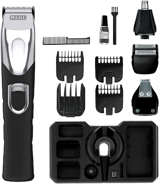 Wahl Father's Day Gift, Gifts for Dad, Precision 4-in-1 Hair Trimmer, Beard and Stubble Trimmers for Men, Men’s Ear and Nose Hair Trimmer, Male Grooming Set, Washable Heads, Cordless, Beard Care Kit